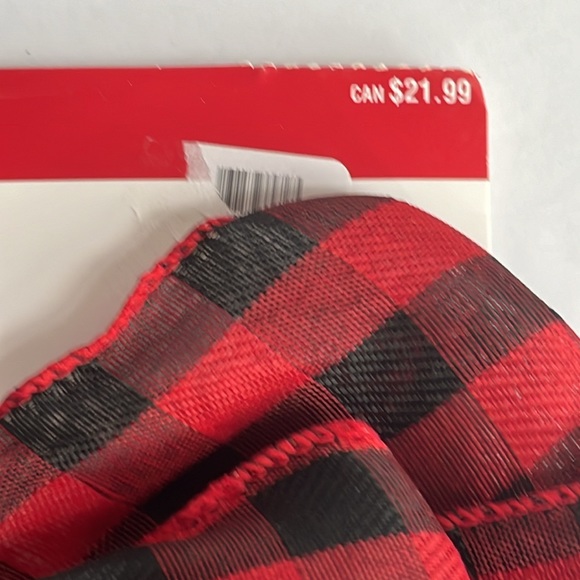 Red Black Buffalo Plaid Bow with Ribbon Streamers NWT Decor Bow - Picture 3 of 7